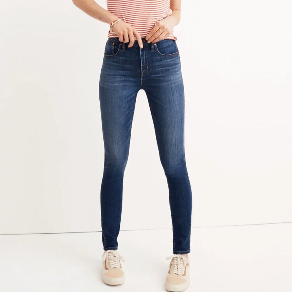 Madewell Jeans 10" High Rise Skinny Danny Wash Blue Denim Neutral Casual